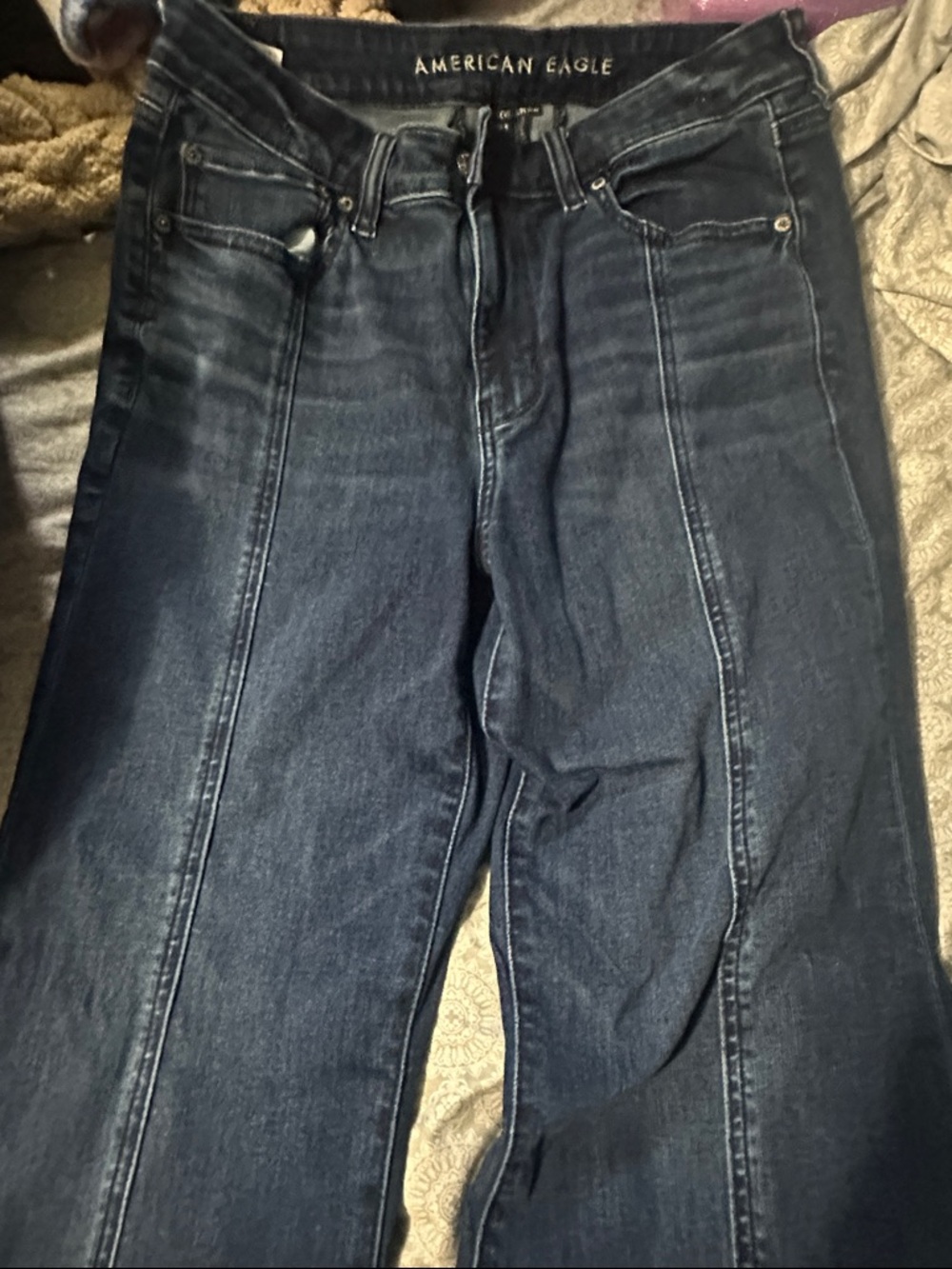 American Eagle Outfitters Festival Flare Jeans - Deep Blue Denim - Picture 4 of 6